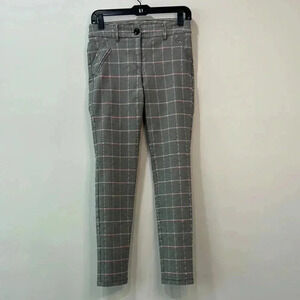 SOHO Apparel Black White Red Plaid Stretch Pants Size 6